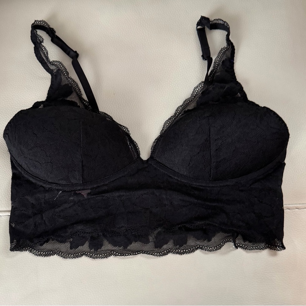 PINK Victoria's Secret Midnight Black Lace Bralette